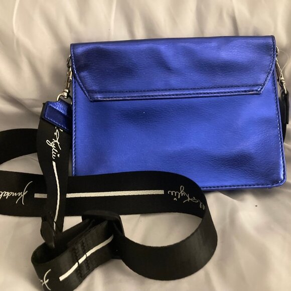 RARE Kendall and Kylie Crossbody Bag Cobalt Shiny & Sleek - Picture 2 of 5